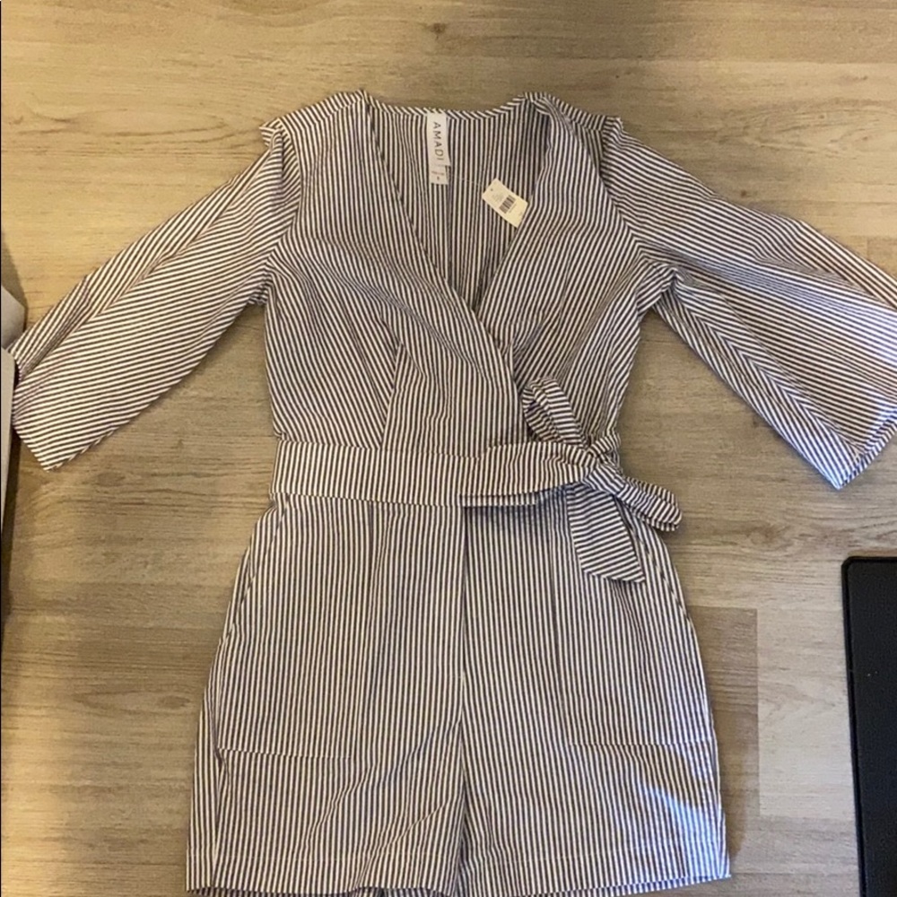 NWT Anthropologie Seersucker Romper